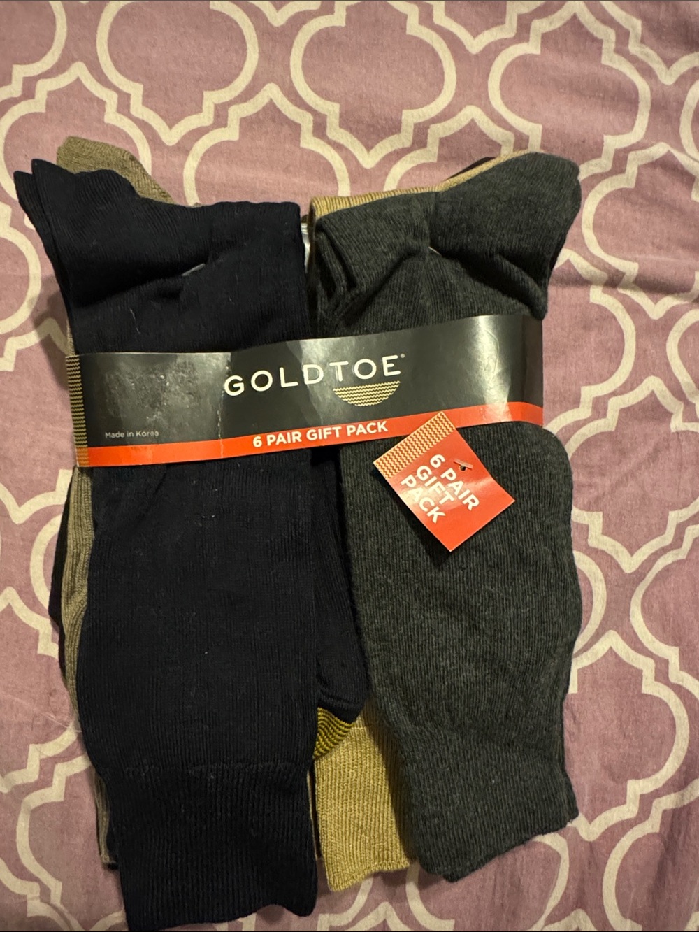 GoldToe 6 pack Men's ribbed Socks